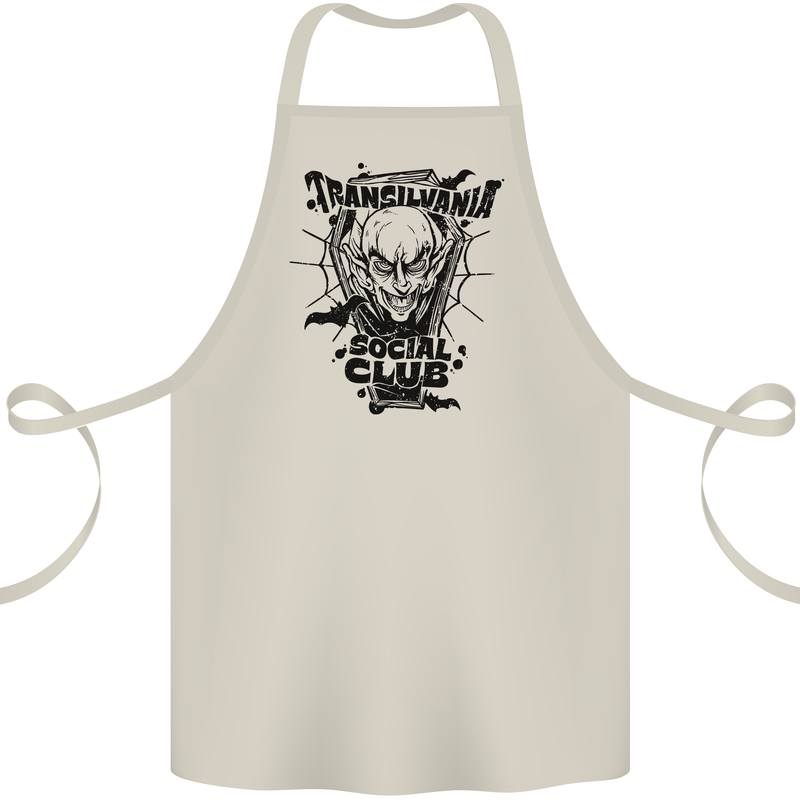 Vampires Transilvania Social Club Halloween Cotton Apron 100% Organic Natural