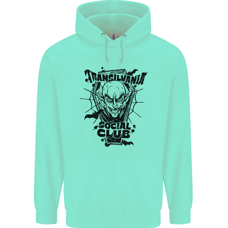 Vampires Transilvania Social Club Halloween Mens 80% Cotton Hoodie Peppermint