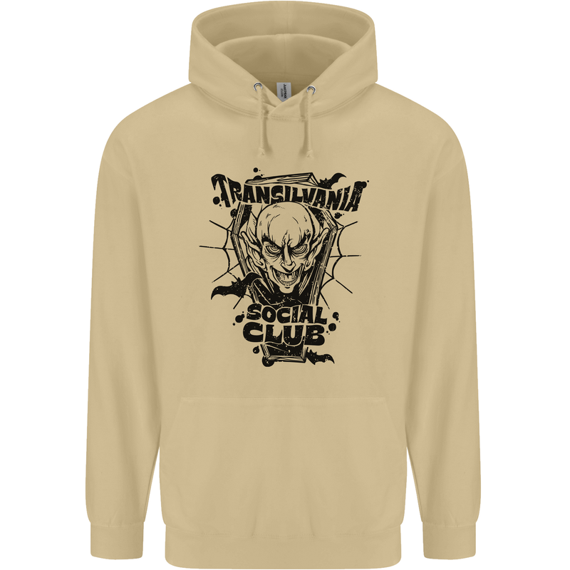 Vampires Transilvania Social Club Halloween Mens 80% Cotton Hoodie Sand