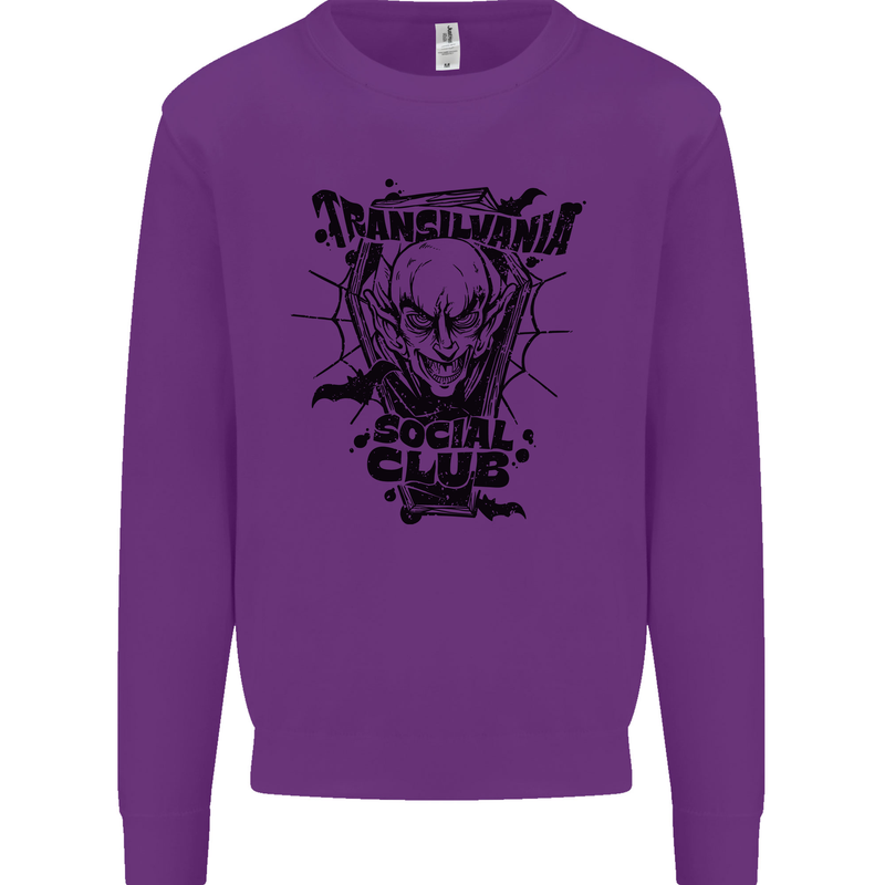 Vampires Transilvania Social Club Halloween Mens Sweatshirt Jumper Purple