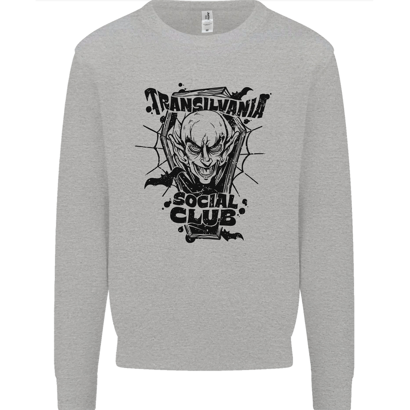 Vampires Transilvania Social Club Halloween Mens Sweatshirt Jumper Sports Grey