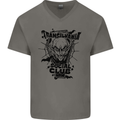 Vampires Transilvania Social Club Halloween Mens V-Neck Cotton T-Shirt Charcoal