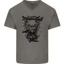 Vampires Transilvania Social Club Halloween Mens V-Neck Cotton T-Shirt Charcoal