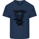 Vampires Transilvania Social Club Halloween Mens V-Neck Cotton T-Shirt Navy Blue