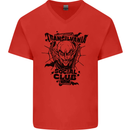 Vampires Transilvania Social Club Halloween Mens V-Neck Cotton T-Shirt Red