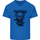 Vampires Transilvania Social Club Halloween Mens V-Neck Cotton T-Shirt Royal Blue