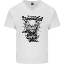 Vampires Transilvania Social Club Halloween Mens V-Neck Cotton T-Shirt White
