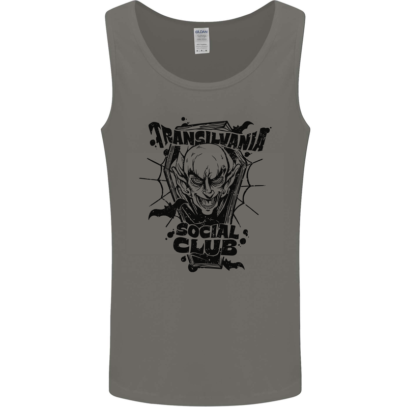Vampires Transilvania Social Club Halloween Mens Vest Tank Top Charcoal