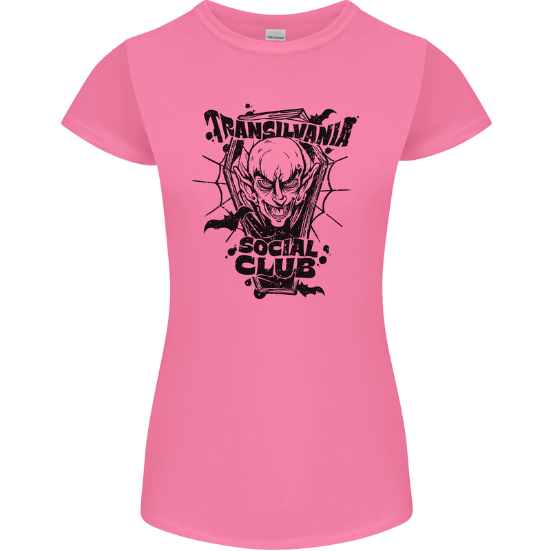 Vampires Transilvania Social Club Halloween Womens Petite Cut T-Shirt Azalea