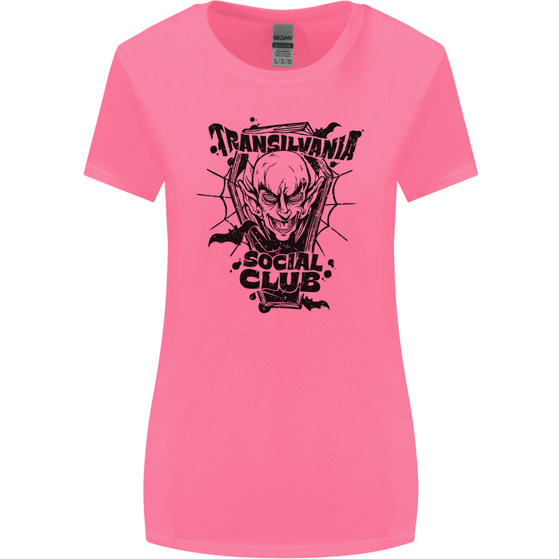 Vampires Transilvania Social Club Halloween Womens Wider Cut T-Shirt Azalea