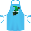 Van Gogh Alien Scream Art Magic Mushrooms Cotton Apron 100% Organic Turquoise