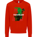 Van Gogh Alien Scream Art Magic Mushrooms Kids Sweatshirt Jumper Bright Red