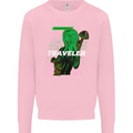 Van Gogh Alien Scream Art Magic Mushrooms Kids Sweatshirt Jumper Light Pink