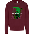 Van Gogh Alien Scream Art Magic Mushrooms Kids Sweatshirt Jumper Maroon