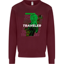 Van Gogh Alien Scream Art Magic Mushrooms Kids Sweatshirt Jumper Maroon