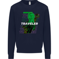 Van Gogh Alien Scream Art Magic Mushrooms Kids Sweatshirt Jumper Navy Blue