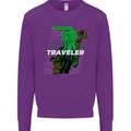 Van Gogh Alien Scream Art Magic Mushrooms Kids Sweatshirt Jumper Purple