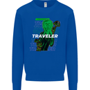 Van Gogh Alien Scream Art Magic Mushrooms Kids Sweatshirt Jumper Royal Blue