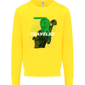 Van Gogh Alien Scream Art Magic Mushrooms Kids Sweatshirt Jumper Yellow