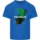 Van Gogh Alien Scream Art Magic Mushrooms Kids T-Shirt Childrens Royal Blue