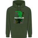 Van Gogh Alien Scream Art Magic Mushrooms Mens 80% Cotton Hoodie Forest Green