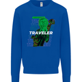 Van Gogh Alien Scream Art Magic Mushrooms Mens Sweatshirt Jumper Royal Blue