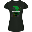 Van Gogh Alien Scream Art Magic Mushrooms Womens Petite Cut T-Shirt Black