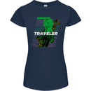 Van Gogh Alien Scream Art Magic Mushrooms Womens Petite Cut T-Shirt Navy Blue