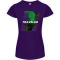 Van Gogh Alien Scream Art Magic Mushrooms Womens Petite Cut T-Shirt Purple