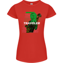 Van Gogh Alien Scream Art Magic Mushrooms Womens Petite Cut T-Shirt Red