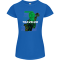 Van Gogh Alien Scream Art Magic Mushrooms Womens Petite Cut T-Shirt Royal Blue