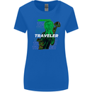 Van Gogh Alien Scream Art Magic Mushrooms Womens Wider Cut T-Shirt Royal Blue