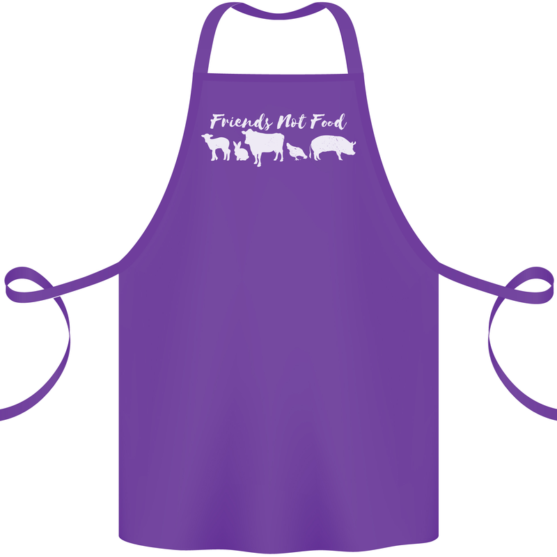 Vegan Animals Are Friends Not Food Cotton Apron 100% Organic Purple