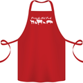 Vegan Animals Are Friends Not Food Cotton Apron 100% Organic Red