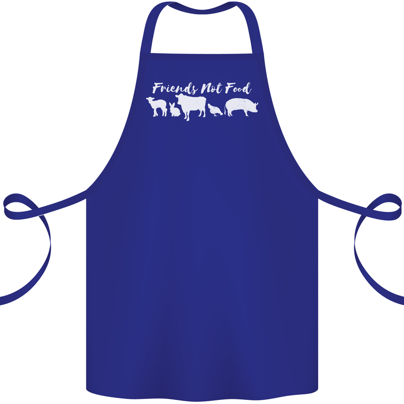 Vegan Animals Are Friends Not Food Cotton Apron 100% Organic Royal Blue
