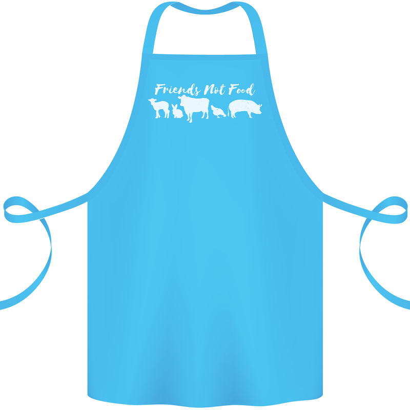 Vegan Animals Are Friends Not Food Cotton Apron 100% Organic Turquoise