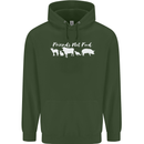 Vegan Animals Are Friends Not Food Mens 80% Cotton Hoodie Forest Green