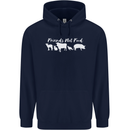 Vegan Animals Are Friends Not Food Mens 80% Cotton Hoodie Navy Blue