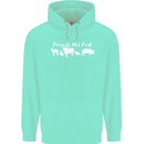 Vegan Animals Are Friends Not Food Mens 80% Cotton Hoodie Peppermint