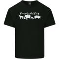 Vegan Animals Are Friends Not Food Mens Cotton T-Shirt Tee Top Black