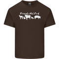 Vegan Animals Are Friends Not Food Mens Cotton T-Shirt Tee Top Dark Chocolate