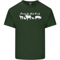 Vegan Animals Are Friends Not Food Mens Cotton T-Shirt Tee Top Forest Green