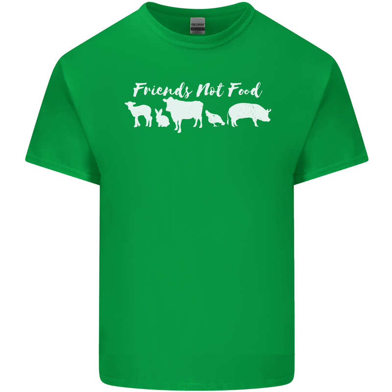 Vegan Animals Are Friends Not Food Mens Cotton T-Shirt Tee Top Irish Green