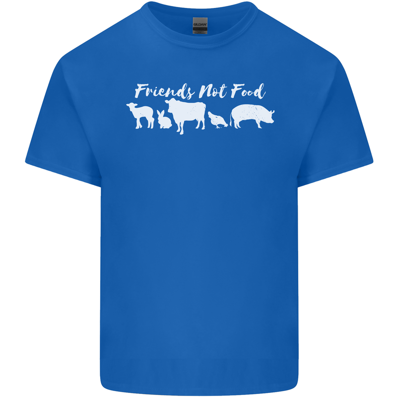 Vegan Animals Are Friends Not Food Mens Cotton T-Shirt Tee Top Royal Blue