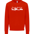 Vegan Animals Are Friends Not Food Mens Sweatshirt Jumper Bright Red