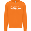 Vegan Animals Are Friends Not Food Mens Sweatshirt Jumper Orange