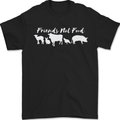 Vegan Animals Are Friends Not Food Mens T-Shirt 100% Cotton Black