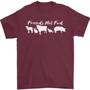 Vegan Animals Are Friends Not Food Mens T-Shirt 100% Cotton Maroon