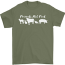 Vegan Animals Are Friends Not Food Mens T-Shirt 100% Cotton Military Green