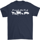 Vegan Animals Are Friends Not Food Mens T-Shirt 100% Cotton Navy Blue